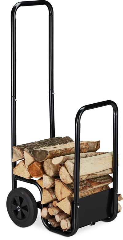 brandhoutrek - staal - 2 wielen - verrijdbaar - brandhoutkar - transport - tot 40 kg