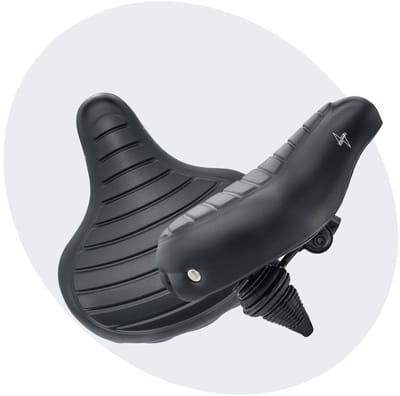 Voltano Drifter Fietszadel Wave 2.0 - Zwart - Met Zadelstrop - Breed Zitoppervlak