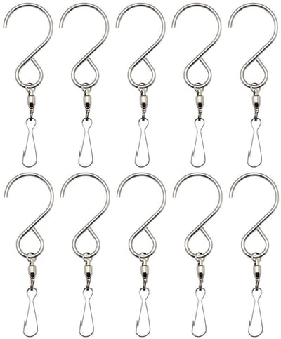 Virtubuy - S Haakjes - 10 Stuks - Ideaal voor Buiten - Wind Chimes Hangen - Stevig en Duurzaam - Geschikt voor Tuin en Decoratie