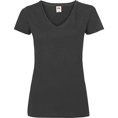 Dames-T-shirt met V-hals Fruit of the Loom Valueweight