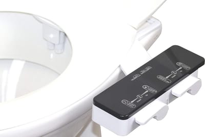 Bidet Opzetstuk - Douche Toilet - Intieme Verzorging - Extra Slank Ontwerp - 06 cm Hoog - Zilver