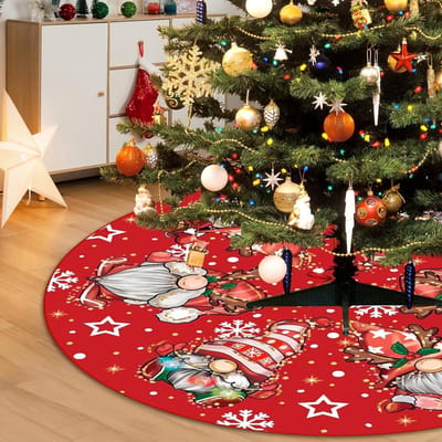 Grote ronde kerstboomdeken van 48 inch, perfect voor kerstversiering en feestelijke decoratie
