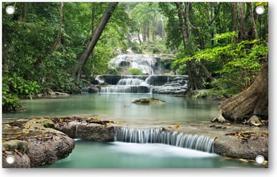 Waterval in het bos - Tuinposter 160x100 - Wanddecoratie - Landschap - Natuur
