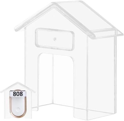 Deurbel Regenkap - Weerbescherming Deurbel - Bescherming Buiten - Geen Boor Installatie - 7x7 cm - Transparant