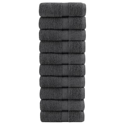 vidaXL - Premium - washandjes - SOLUND - 10 - stuks - antraciet - 30x30 - cm - 600 - g/m²