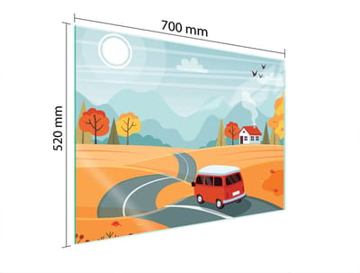 TMK ArtDeko - Glazen Beschermplaat - 70x52 cm - Snijplank - Inductiebeschermer - Spatscherm