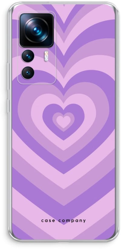 Case Company® - Hoesje geschikt voor Xiaomi 12T hoesje - Hart Paars - Soft Cover Telefoonhoesje - Bescherming aan alle Kanten en Schermrand