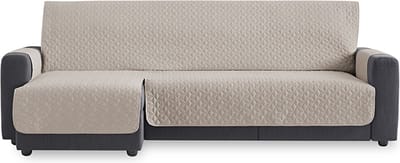 Belmarti Geo Quilt chaise-longue bankbeschermer links - 200 cm - Linnen