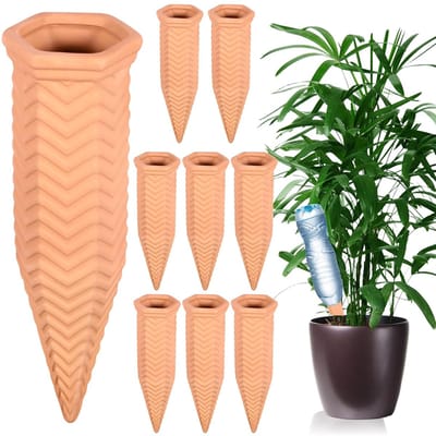 SnelShoppen - 8 Stuks Plantenbewatering met Kleikegels, Zelfregulerend Plantenbewateringssysteem voor Kamerplanten, Ideaal voor Vakantie, Gebruik met