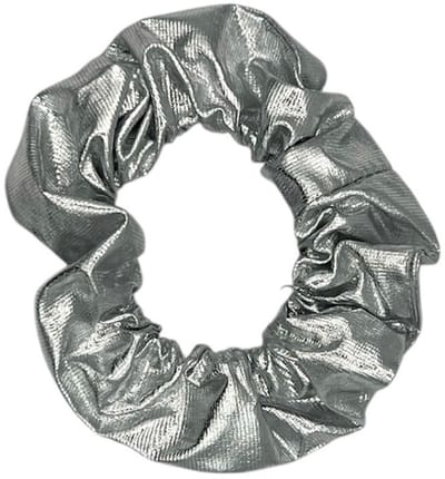 Scrunchie - elastiek - glimmende stof - kerst - zilver