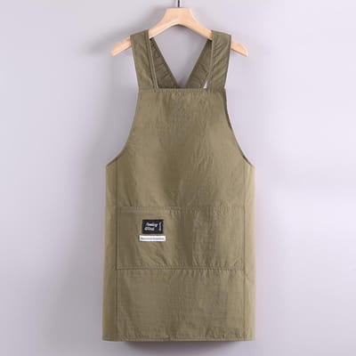 Tabliers Durables, Élégants Noirs et Vert Olive à Bretelles Croisées - Réglables, Tabliers de Cuisine en Polyester avec Poches pour Cuisiner, Pâtisser et Dîner kaki