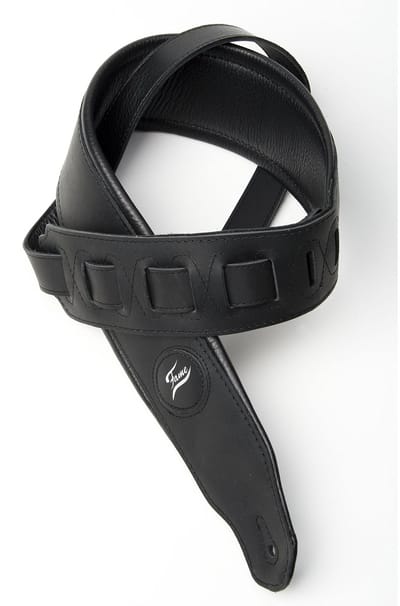 Fame Gitarrengurt 653 black Leather - Basgitaarband