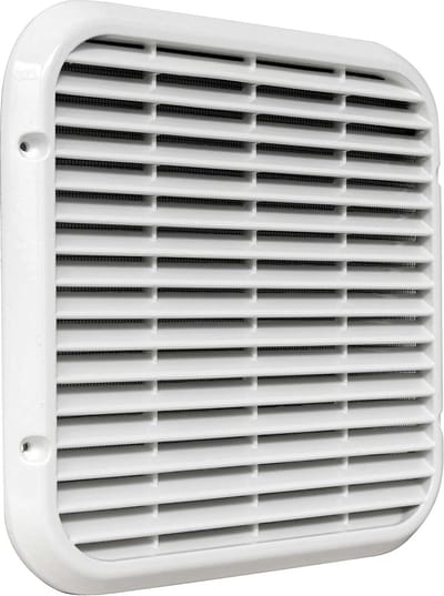 Wit Aluminium Overlappend Ventilatierooster 220x220 mm voor Buiten Ventilatie