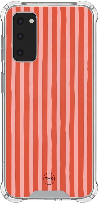 Shockproof hoesje geschikt voor Samsung Galaxy S20 FE - Streepjes - Schokbestendig - Verhoogde randen - TPU case - Extra Sterke Back Cover - Gestreept - Transparant, Multi