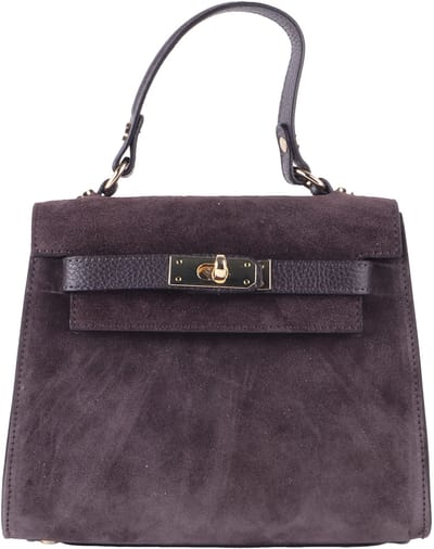 Giuliano lederen handtas Melisa - Suede - Made in Italy - Koffie
