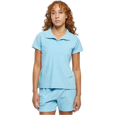 Urban Classics - Towel Polo Top - S - Blauw