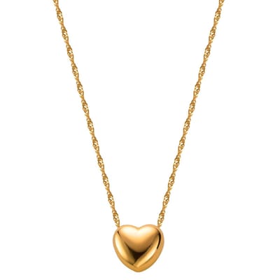 Lucardi Dames Ketting hanger hart - 14 karaat goud - Ketting - Cadeau - 42 cm - Geelgoud