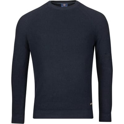 Baileys Trui Crew Neck Allover Rib Knit Dark Blue / male