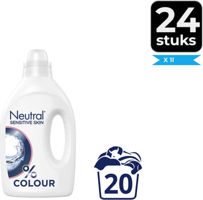 Neutral Vloeibaar Wasmiddel Kleur 1 liter - Voordeelverpakking 24 stuks