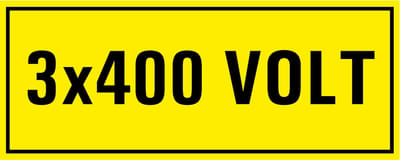3 x 400 volt sticker 250 x 100 mm