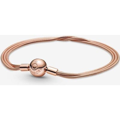 Charmant bracelet en argent 925 Starling avec plusieurs chaînes pour femme, superbe cadeau pour Noël, festival, original et tendance 18cm beige