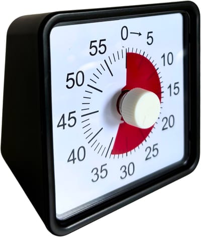 Jikkies Aftelklok - 60 minuten - Zonder Tik - Zwart