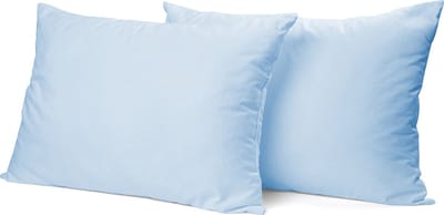 Eleganzzz Kussensloop Hotelsluiting Percal Katoen - Licht Blauw - Kussensloop 60x70cm - Kussenslopen set van 2 - 100% Katoen