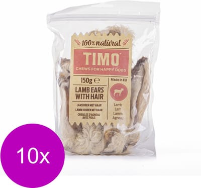 Timo Lamsoren Met Haar - Hondensnacks - 10 x Lam 150 g