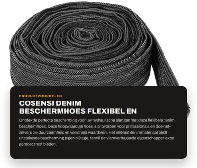 Dailygoods- Beschermhoes Slijtvaste Denim - Flexibele Manchet - Kabelafdekking - Slangbescherming - 7,5 Meter Lang - Hoogwaardige Kwaliteit