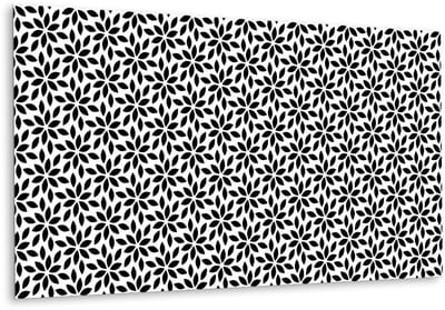 Tulup PVC Wandpaneel - Bloemenpatroon Vinyl Wandpaneel - 100 cm x 50 cm - Zwart en wit PVC Muurpaneel - 1 stuk - Zelfklevend Wandpaneel - Mozaïek Wandbekleding - Zelfklevende Wandbekleding - Plaktegels Keuken en Badkamer