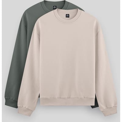 Heren Effen Rundhals Sweatshirt