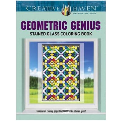 Creative Haven Geometric Genius Stained Glass Coloring Book - Henry Shaw
