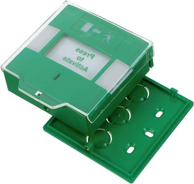 Noodalarm Schakelaar - Veiligheidsknop - Industrieel Gebruik - Met Beschermkap - 8.8 x 8.8 cm - Groen