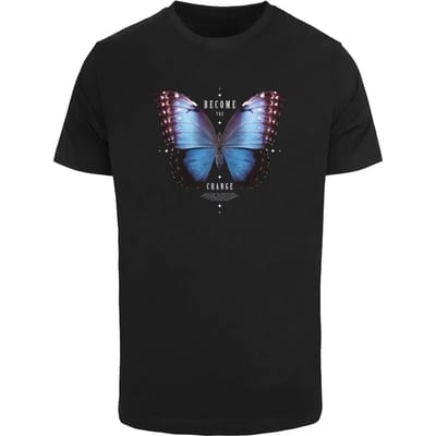 Mister Tee - Become the Change Butterfly Heren Tshirt - XXL - Zwart