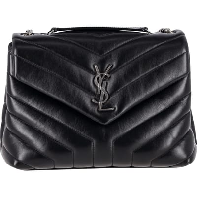 Saint Laurent Kleine Loulou Schoudertas in Zwart Leer