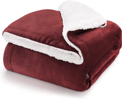 Blumtal Fleece Deken - Sherpa - 150x200 - Donker Rood