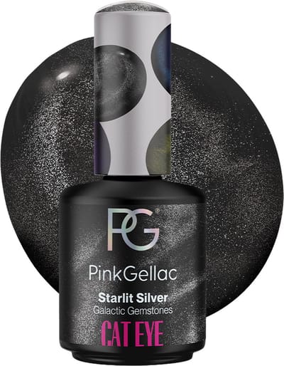 Pink Gellac Cat Eye Gellak - Starlit Silver 15 ml - Zonder Magneet - Zilver Gel Nagellak - Gel Nagels Producten