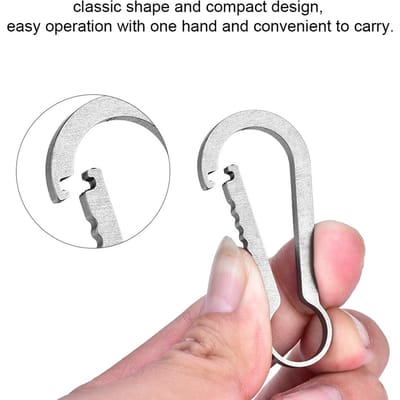Mousqueton Multifonctionnel Escalade Randonnée Boucle de Verrouillage Porte-Clés Accessoire de Sports de Plein Air Titanium