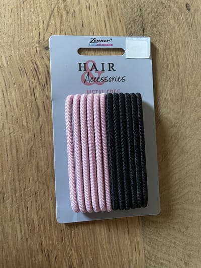 Zenner metal-free haarelastiekjes – roze en zwart – 12 stuks