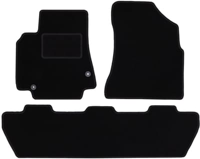 Zwarte veloursmatten voor: Citroen Berlingo II combivan, multispace, 5-zits (2008-2018)