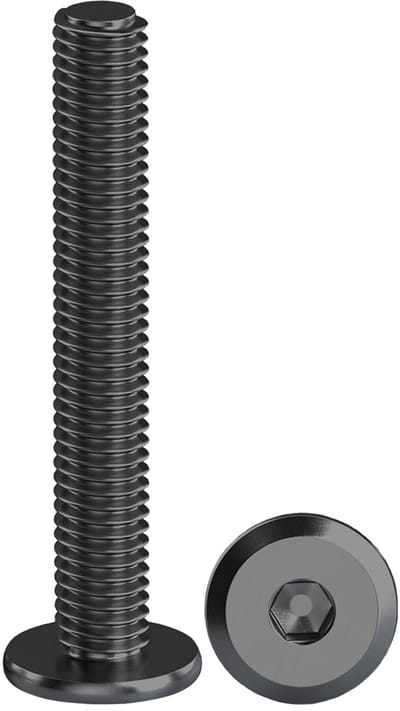 Flat Head Schroeven met Hexaansluiting - 10 Stuks M8 X 50mm - Zwarte Roestvrijstalen Verbindingselementen voor Meubels, Volledige Draad, Duurzaam en Sterk