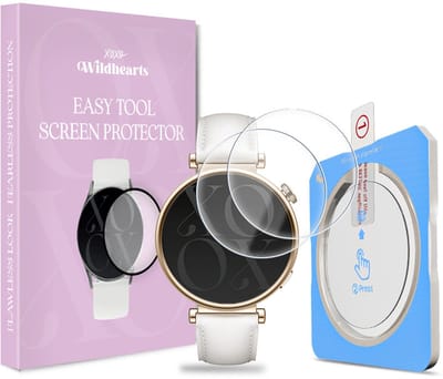 xoxo Wildhearts screenprotector geschikt voor Huawei Watch GT 4 - 41mm - Gehard glas - Beschermglas - Duopack - Glasplaatje - Eenvoudig te installeren met one-click tool - 2 stuks