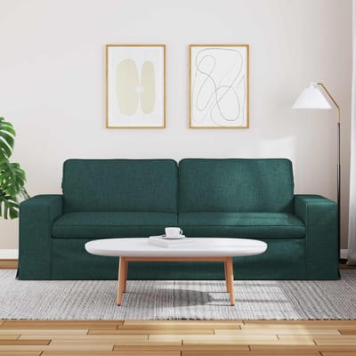 vidaXL - Bank - Donkergroen - 222 - x - 80 - x - 82 - cm - Stof