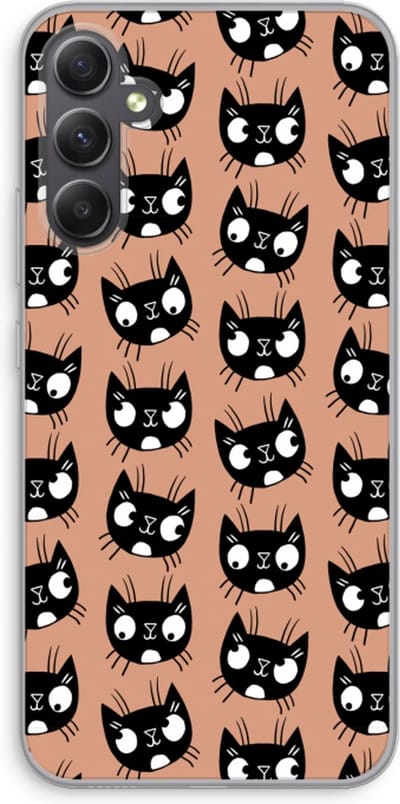 Case Company® - Hoesje geschikt voor Samsung Galaxy A34 hoesje - Kat - Soft Cover Telefoonhoesje - Bescherming aan alle Kanten en Schermrand