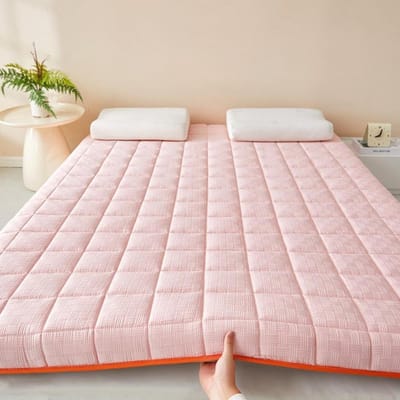 Japanse Futon Matras - Vloermatras Traagschuim - Comfortabel Slapen - Meerlaags Structuurontwerp - 120 x 190 cm - Roze
