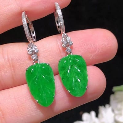 Klassiek design vintage groene blad oorbellen voor dames ingelegd met natuurlijke chalcedoon druppel oorbellen bruiloft sieraden cadeau green