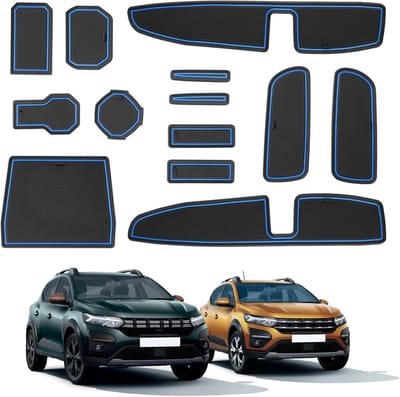Anti-slip Rubber Mats voor Dacia Sandero 3/Stepway 3 (2021-2024) - Bescherming, Geluidsreductie en Comfort voor Opbergruimte en Deurseams