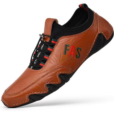 Heren Leer Zachte Zool Trendy Koreaanse Casual Leren Schoenen plus Maat Lente Brits Wild Sport 46 bruin