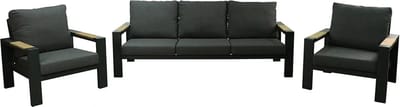 Buitengewoon Boet Benton Loungset 3 dlg. - Antraciet