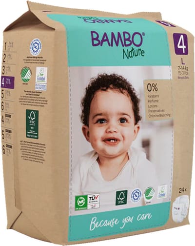 Bambo Nature Luiers Maat 4 (7-14 kg) - 2 x 24 stuks - Voordeelverpakking